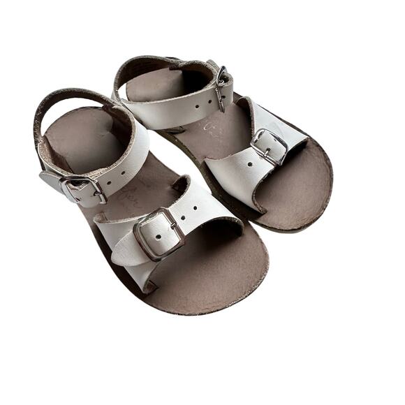 Saltwater Surfer White Leather Sandals - Toddler Size 7 - Picture 1 of 6